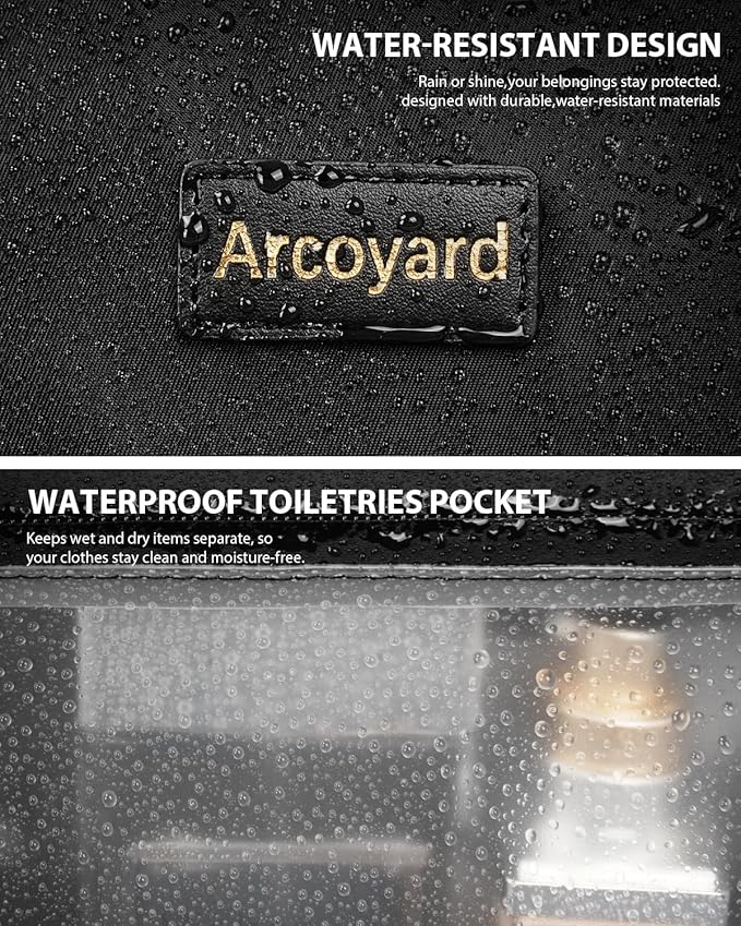 Arcoyard Rolling Backpack for Women, 17 inch Travel Laptop Wheeled Backpack with Anti Theft Zippers for Adults, Large Water Resistant Carryon Luggage Roller Bag Flight Approved for Work College, Black