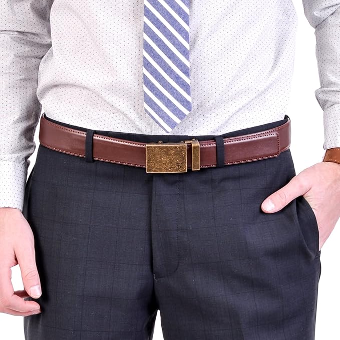 Mission Belt Men's Leather Ratchet Belt, 40mm Metal Collection