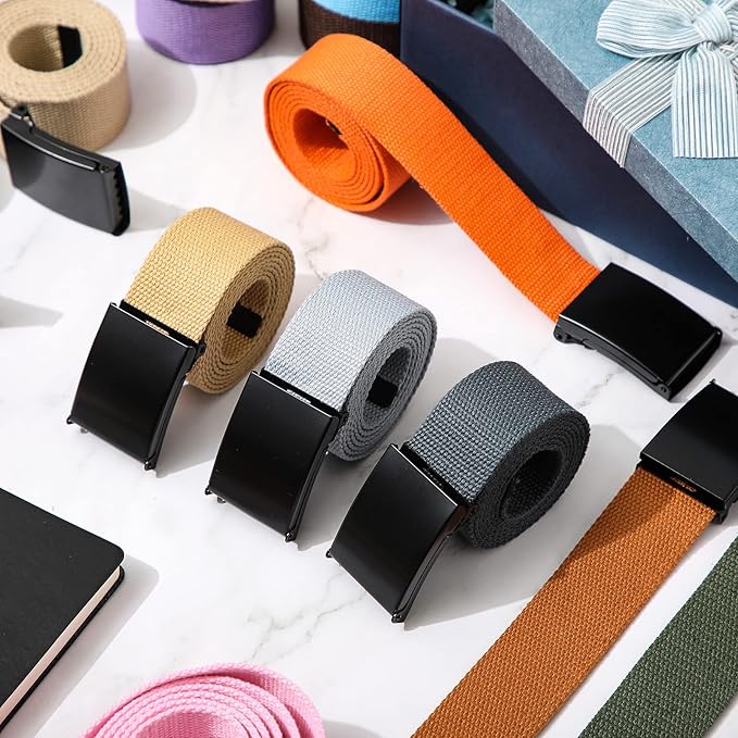Yahenda 20 Pcs Web Belt for Men Women Belt Adjustable Canvas girdle Golf Strap with Military Buckle Casual Web girdle