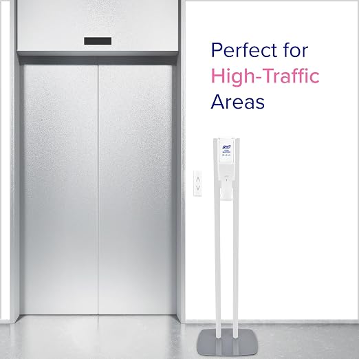 PURELL ES10 Dispenser Floor Stand with White Automatic Hand Sanitizer Dispenser (Pack of 1) – 8210-DS
