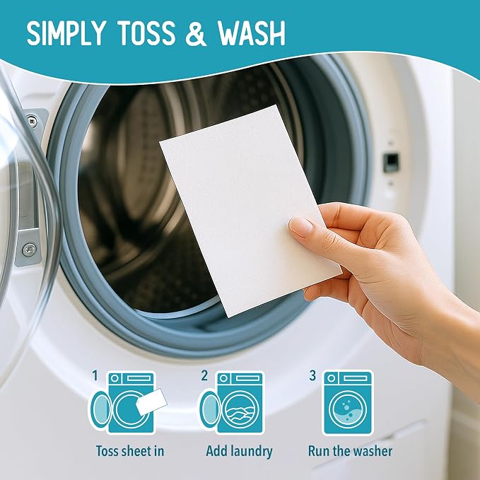 Reef Sheets Laundry Detergent Sheets, 64 loads (32ct Pack), Hypoallergenic & Plastic-Free Eco-Friendly Packaging, Gentle on Skin, Tough on Stains, Travel-Friendly, Fragrance Free, 32ct