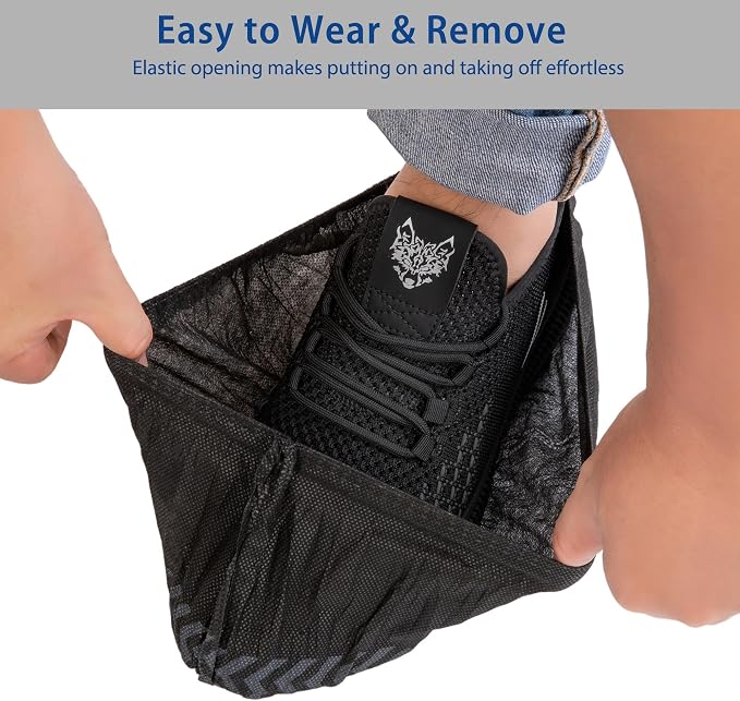 200 Pack XL Shoe Covers Disposable Non Slip - Heavy Duty Waterproof Shoe Covers & Booties for Shoes Covers - Durable Shoe Covers for Indoors Reusable Quality, Fits US Men’s Size 13 & Work Boots