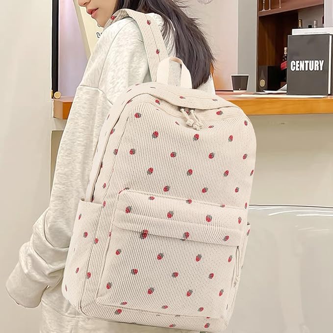 Bluboon School Backpack for Teen Girls Bookbags Elementary High School Corduroy Laptop Bags Women Travel Daypacks