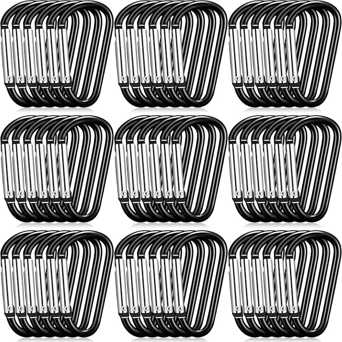 Shimeyao 180 Pcs Small Aluminum Clip Keychain Buckle Clip Bulk Mini Aluminum Ring Shape Small Lock Spring Snap Hook