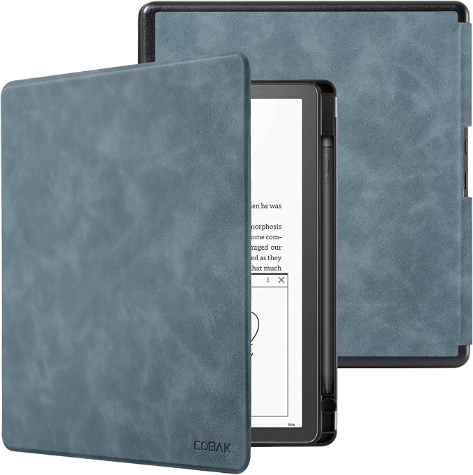 CoBak Case for Kindle Scribe - All New PU Leather Cover with Auto Sleep Wake Feature for Kindle Scribe 10.2" 2022 & 2024 Released with Pen Holder