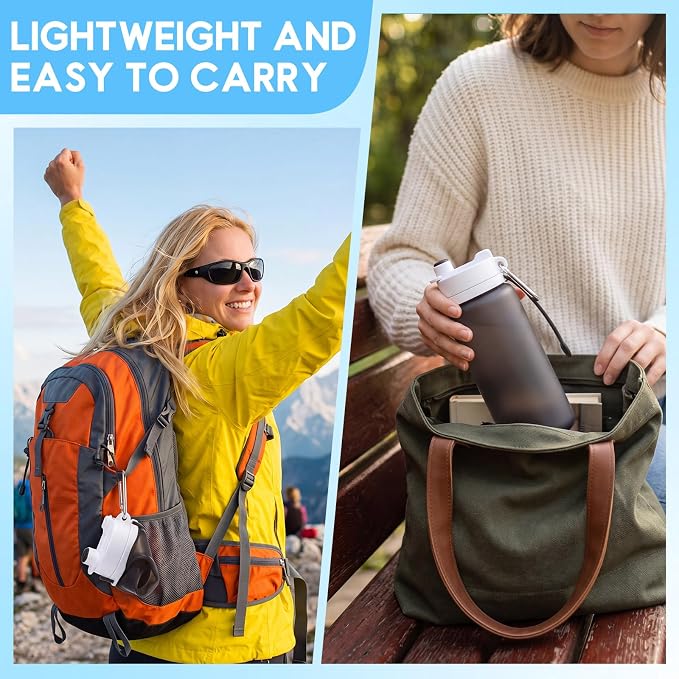 LemonRoad 2 Pcs 19 oz Silicone Collapsible Water Bottle Portable Foldable Water Bottle Leakproof with Carabiner Reusable Lightweight for Travel Sport Hiking Camping Cycling Office(Gray Blue)