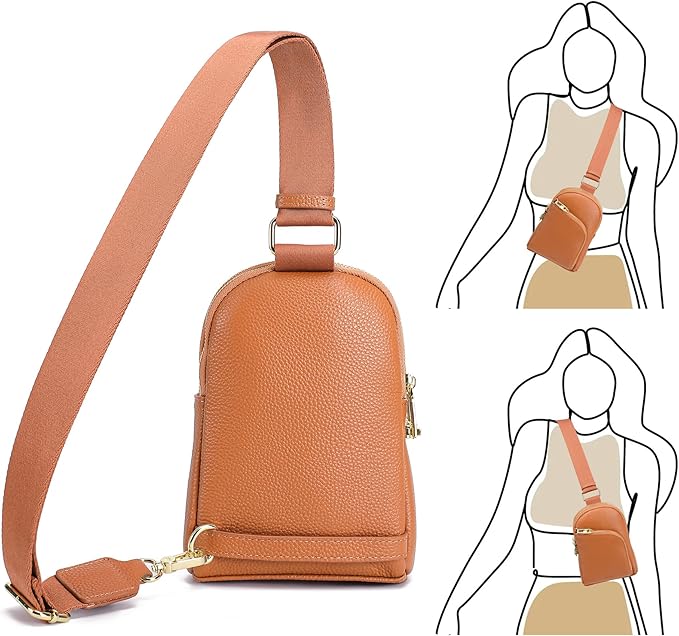INICAT RFID Blocking Sling Bag, Anti Theft Crossbody Bag for Women Compact Travel Purses Vegan Leather