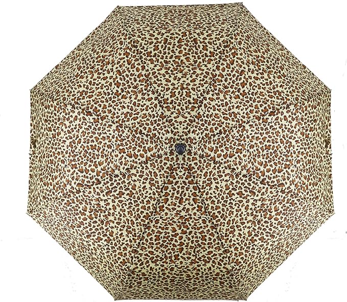 SIEPASA Windproof Travel Compact Umbrella-Automatic Umbrellas for Rain-Compact Folding Umbrella, Travel Umbrella Small Portable Windproof Umbrellas for Men Women Teenage. (New Leopard Print)
