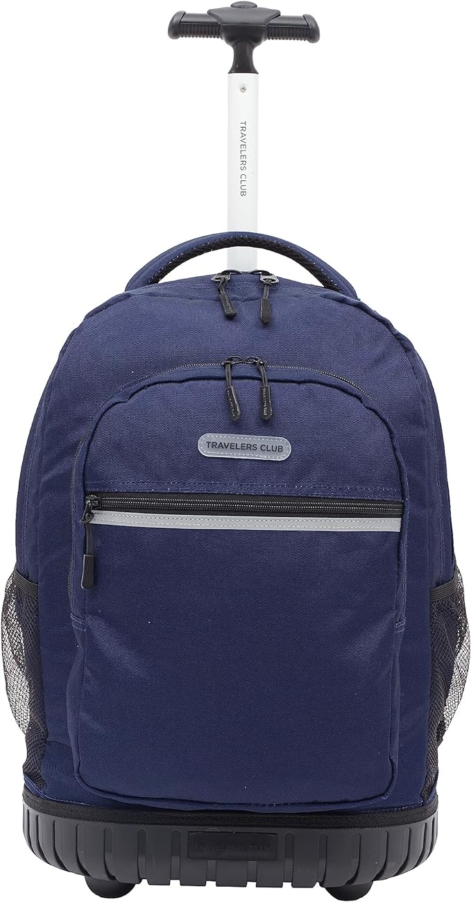 Travelers Club 18" Rolling Backpack with Shoulder Straps, Navy Blue