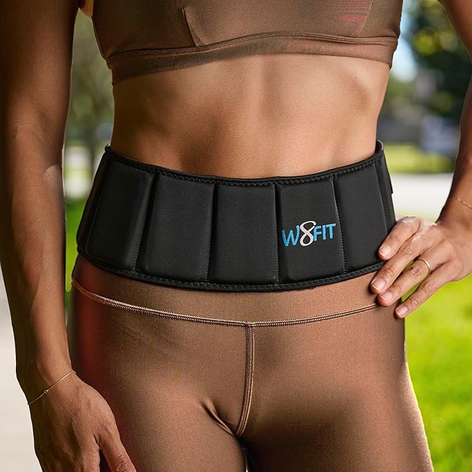 W8FIT Adjustable Weighted Belt for Women & Men, Up to 20 LBS – Rucking Belt for Walking, Hiking & Strength Training