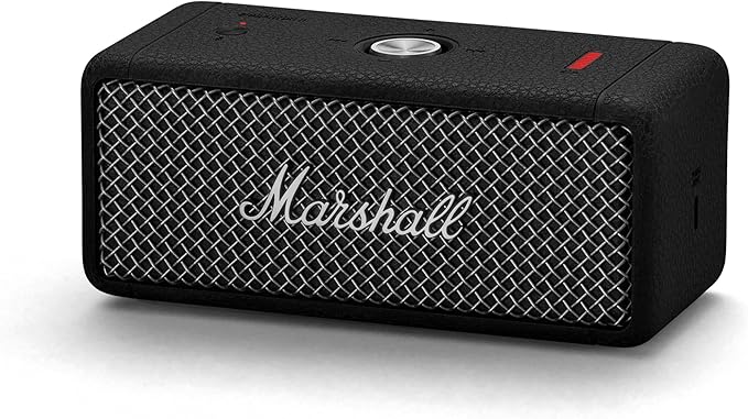 Marshall Emberton II Portable Bluetooth Speaker - Rugged Waterproof/Dust-Proof Design | Loud Stereo Sound, Deep Bass | Compact and Wireless for Travel and Outdoors - Black and Steel