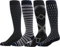 Dr. Motion 4 Pairs Men's Athletic Traveler Graduated Compression Knee High Socks
