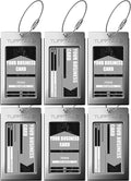 Luggage Tags Business Card Holder by TUFFTAAG - Durable Travel ID Bag Tag, Classic Gunmetal, 6 Tags
