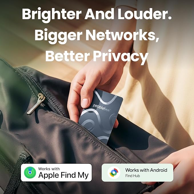 Pebblebee Card 5 | Rechargeable Bluetooth Wallet Tracker Card | Thin Eco-Friendly Alternative Tracking Card to Air Tag & Android Tracker | 18-Month Battery | Inbuilt Link Scan-to-Return & Phone Finder