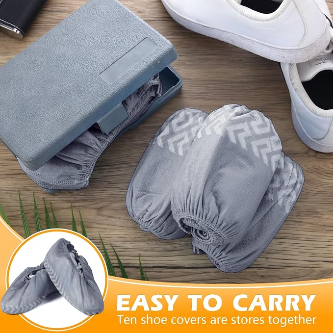 Leumoi 500 Pcs Disposable Boot Covers Bulk Non Slip Disposable Shoe Covers Large Durable Non Woven Shoe Protector for Indoors, Home, Floors and Shoes, One Size Fits Most(Grey)