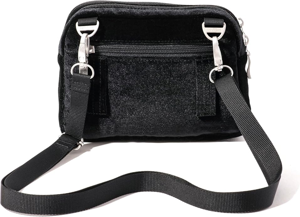 Baggallini Triple Zip Small Crossbody Bag for Women - Lightweight Convertible Fanny Pack Belt Bag