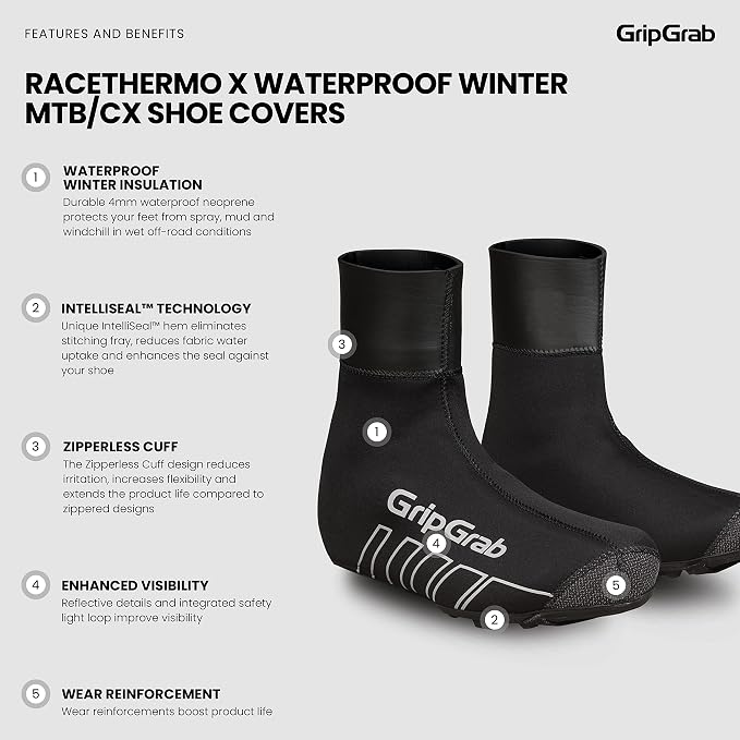 GripGrab RaceThermo X Waterproof Neoprene Gravel Cycling Shoe Covers