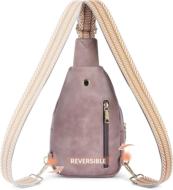 BOSTANTEN Sling Bag for Women Leather Crossbody Bags Fanny Pack Chest Bag for Travel