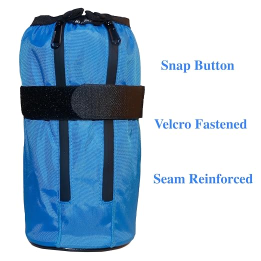 Walking Boot Cover for Medical Fracture Cast Blue Short, Large | Water Resistant Slip Resistant Rubber Sole Easy On and Off Snug Fit