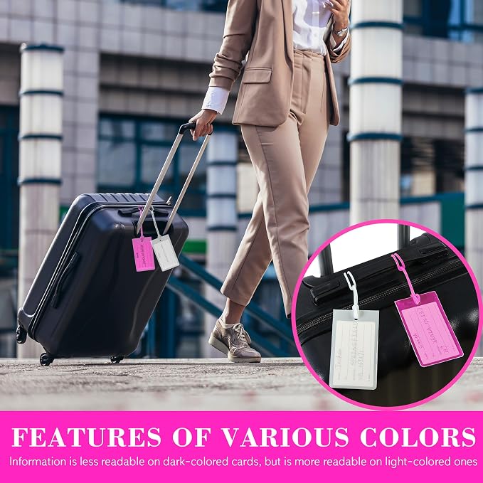 50 Pack Luggage Tags for Suitcases, Airplane Travel Essentials for Flying, International Travel Must Haves, and Luggage Accessories by Sodsay