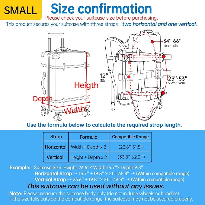 Heavy-Duty Luggage Backpack Conversion Straps for 16-21 Inch Suitcase Hardcase for Adventure Travel Cobble Stone Streets Stair - S