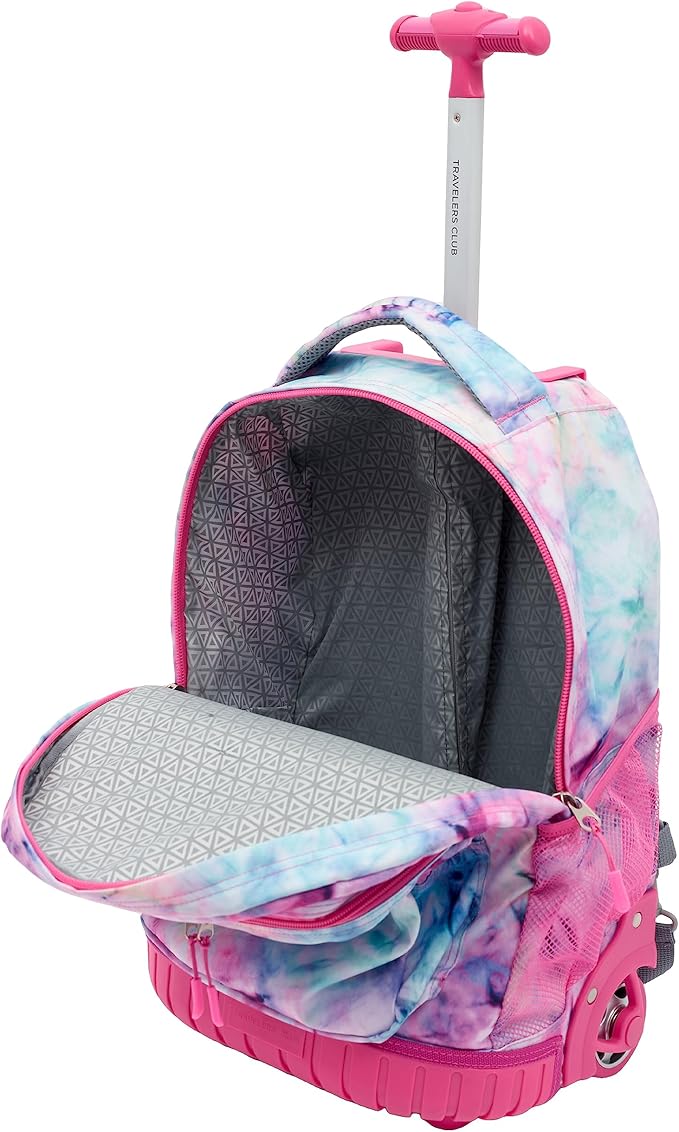 Travelers Club 18" Rolling Backpack with Shoulder Straps, Tye Dye