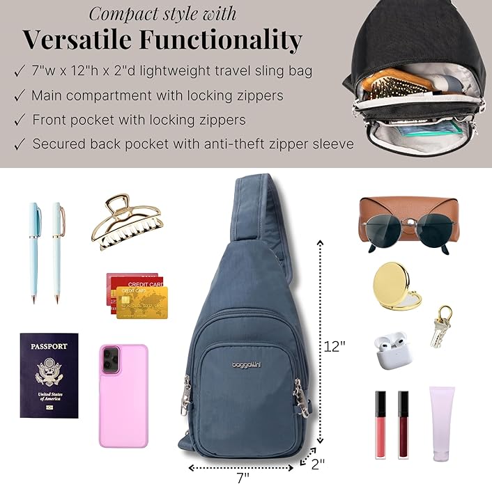 Baggallini Securtex Anti-Theft Daytripper Sling