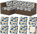 8Pcs Stretch Patio Cushion Covers, Outdoor Couch & Sofa Replacement Slipcovers for Patio Furniture Cushion Covers, Washable Reusable Furniture Protector