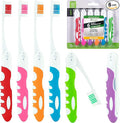 Portable Folding Toothbrush Kit - Built-in Cover, Collapsible, Multi-color (6 Pack Soft-Multicolor)