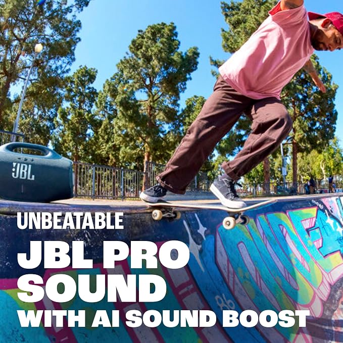 JBL Boombox 4 - Most Powerful JBL Portable Waterproof Speaker with Massive JBL Pro Sound, Up to 34 Hours of Playtime, & Multi-Speaker Connection by Auracast™ (White)