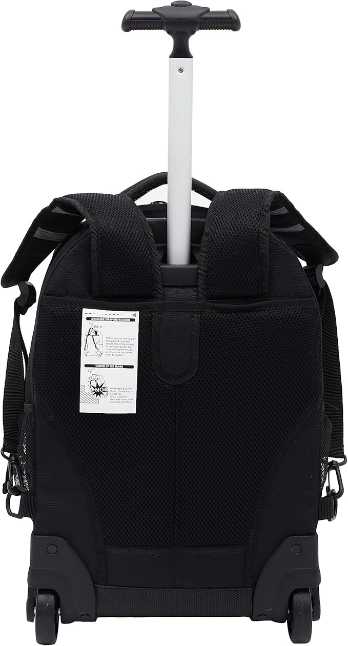 Travelers Club 18" Rolling Backpack with Shoulder Straps, Black
