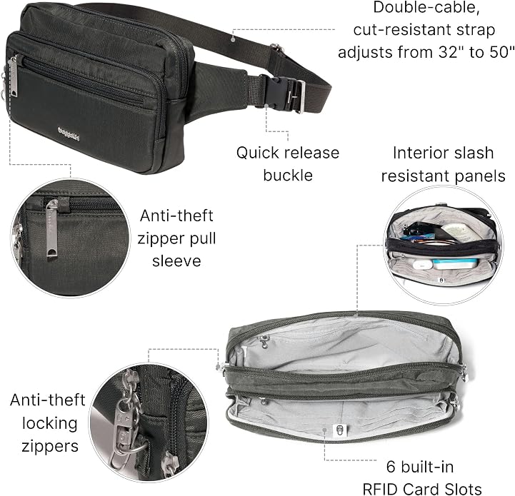 Baggallini Securtex Anti-Theft Belt Bag