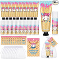 30 Sets Baseball Drip Party Favors Ice Cream Drip Baseball Hand Cream and Lip Balm Bulk with Organza Bag Thank You Tag for Teen Adults Sport Party Favor Team Birthday Gifts