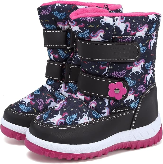 CIOR Winter Snow Boots for Boy and Girl Outdoor Waterproof with Fur Lined(Toddler/Little Kids)