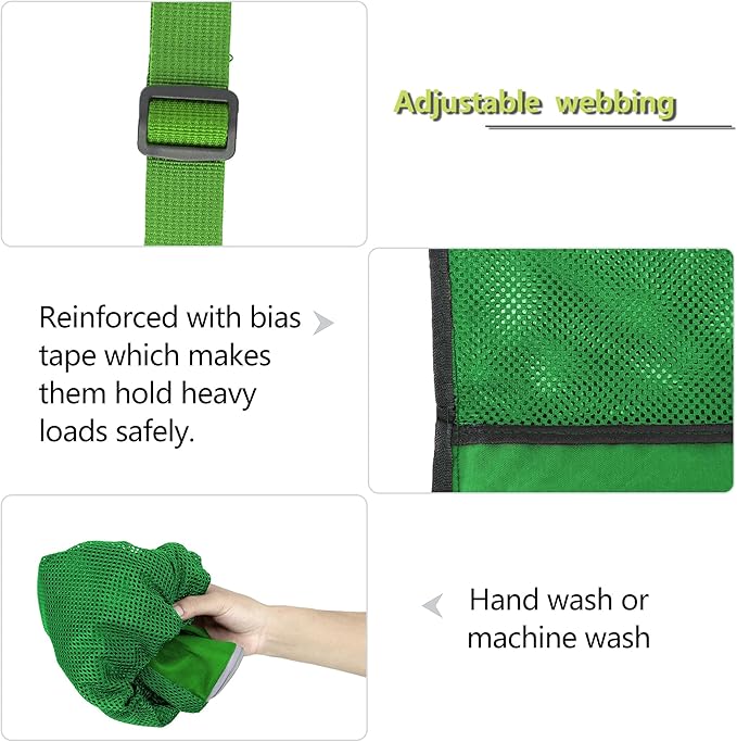 BeeGreen Mesh Drawstring Bag Swim Backpack for Beach Pool Sports Gym Draw String Cinch Bags for Swimming Soccer Basketball Gear Green