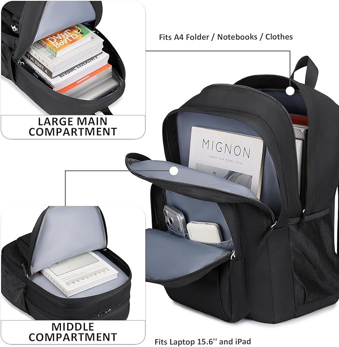 abshoo Classical Basic Travel Backpack For School Water Resistant Bookbag | For School, For School