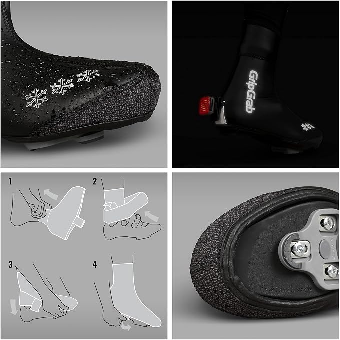 GripGrab Arctic Waterproof Deep Winter Road Bike Overshoes Warm Thermal Fleece Lined Cold Weather Cycling Shoe Covers