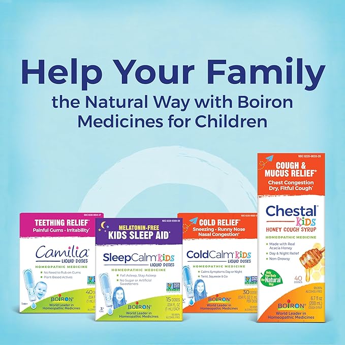Boiron Chestal Kids Pellets for Cough and Mucus Relief, Nasal or Chest Congestion, and Sore Throat Relief - 2 Count (160 Pellets)