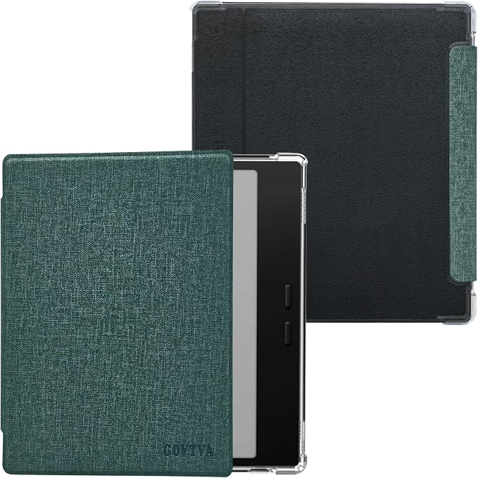 Transparent TPU Back Case for Onyx Boox Go Color 7 (Gen 1/2, 2024/2025) / Boox Go 7 Ultra-Thin Enhanced Auto Sleep/Wake Cover with Thickened Corners, Magnetic Closure (Sage Green)