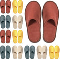 Geyoga 12 Pair House Slipper for Guest Non Slip Disposable Slipper for Travel Washable Reusable Closed Toe Hotel Bridesmaid Indoor Spa Wedding Party Shoeless Home