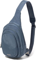 Baggallini Securtex® Anti-Theft Multi Zip Sling - Lightweight 8.6"x15.2" Travel Bag with Locking Zippers & RFID Protection