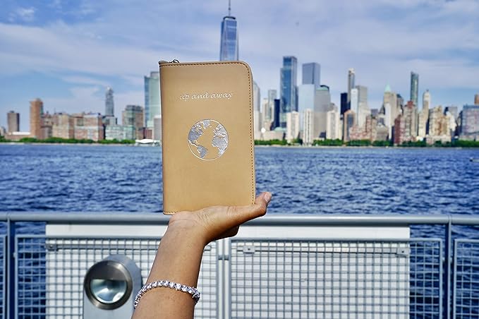 Phone Charging Passport Holder - Travel Wallet with Removable Power Bank holds money, cards, phone, travel docs- RFID Blocking - Compatible with All Phones - Travel Accessories