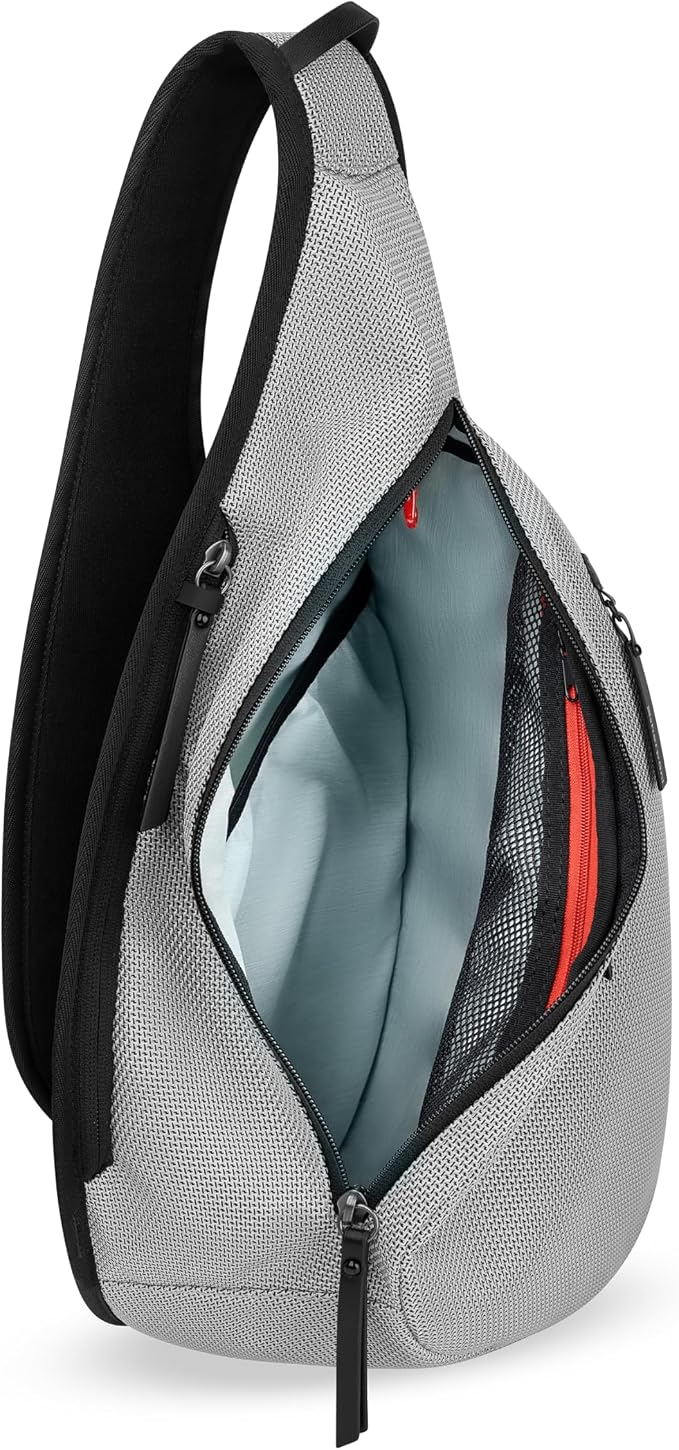 Sherpani Esprit, Anti Theft Sling Bag, Right-Handed Sling Purse, 10L Travel Bag, Crossbody Backpack, Travel Gift, Fits 10 Inch Tablet (Sterling)