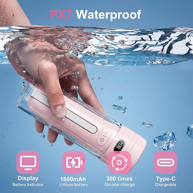 Electric Portable Bidet – Rechargeable Travel Bidet for Women Postpartum Care & Personal Hygiene | with 3 Pressure Modes for Home Travel & Camping (Pink)