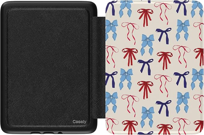 Casely 6" Kindle Case | American Girlie | Red White & Blue Bows | Compatible with 6-inch Amazon Kindle 2024/2022 (11th Generation)