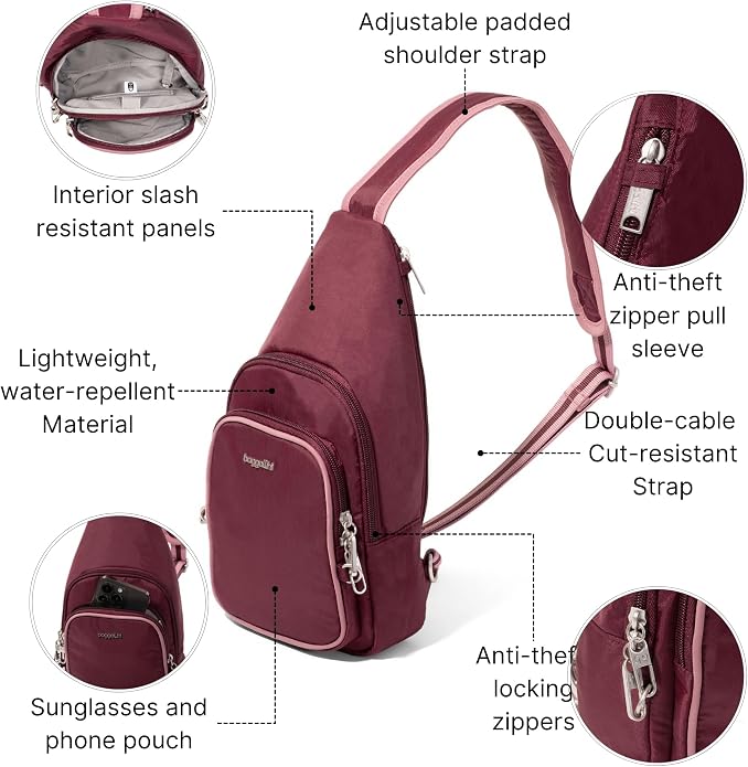 Baggallini Securtex Anti-Theft Daytripper Sling