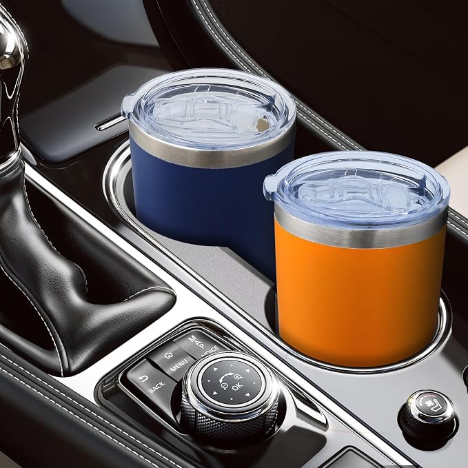 AIANJI 20oz Tumbler Bulk Stainless Steel Tumblers with Lid Vacuum Insulated Double Wall Travel Coffee Mug Powder Coated Tumbler Cup for Hot and Cold Drinks(Orange, 6 pack)