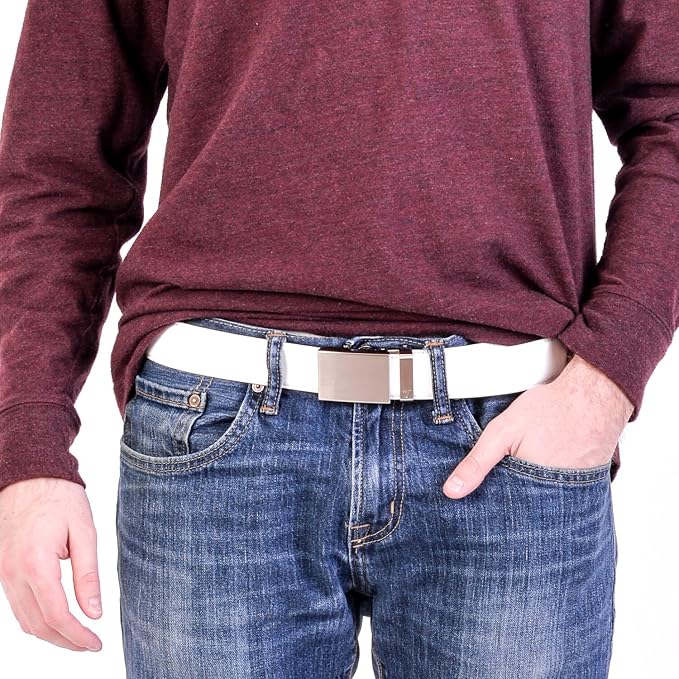 Mission Belt Men's Leather Ratchet Belt, 40mm Metal Collection
