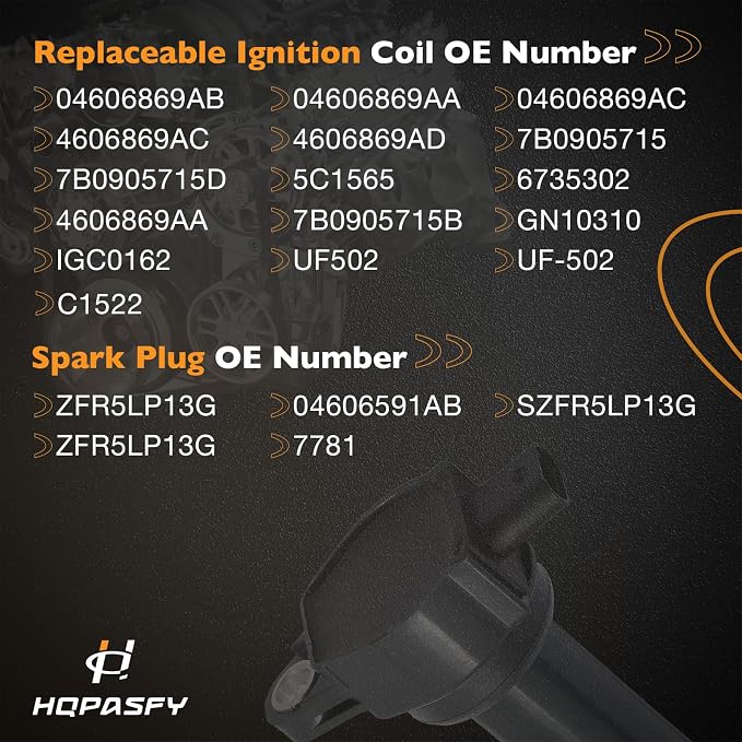 Ignition Coil Packs & Iridium Spark Plugs (Set of 6), Compatible with Dodge Charger/Avenger/Grand Caravan/Journey, Chrysler Town & Country/300, Volkswagen Routan & More, Replaces# UF502, 4606869AB