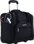 TPRC 15” Underseat Carry-On Luggage Airline Approved Personal Item with USB Charging Port, Black